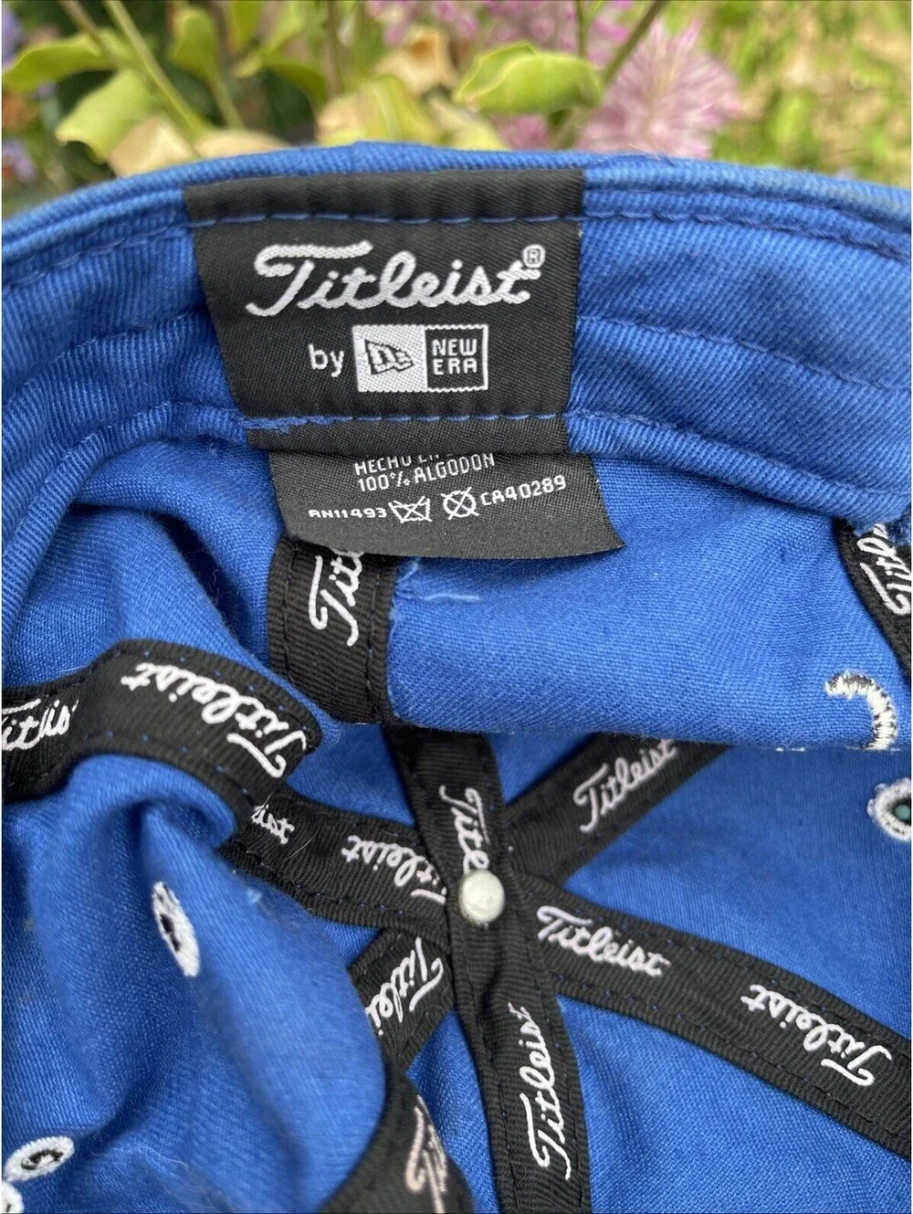 Titleist Golf Royal Blue Black Embroidered Cotton Slide back Baseball Cap